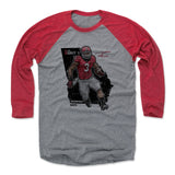 Mens Baseball T-Shirt Red / Heather Gray