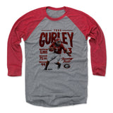 Mens Baseball T-Shirt Red / Heather Gray