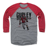 Mens Baseball T-Shirt Red / Heather Gray