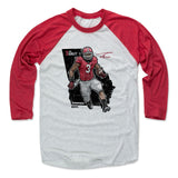 Mens Baseball T-Shirt Red / Ash