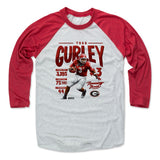 Mens Baseball T-Shirt Red / Ash